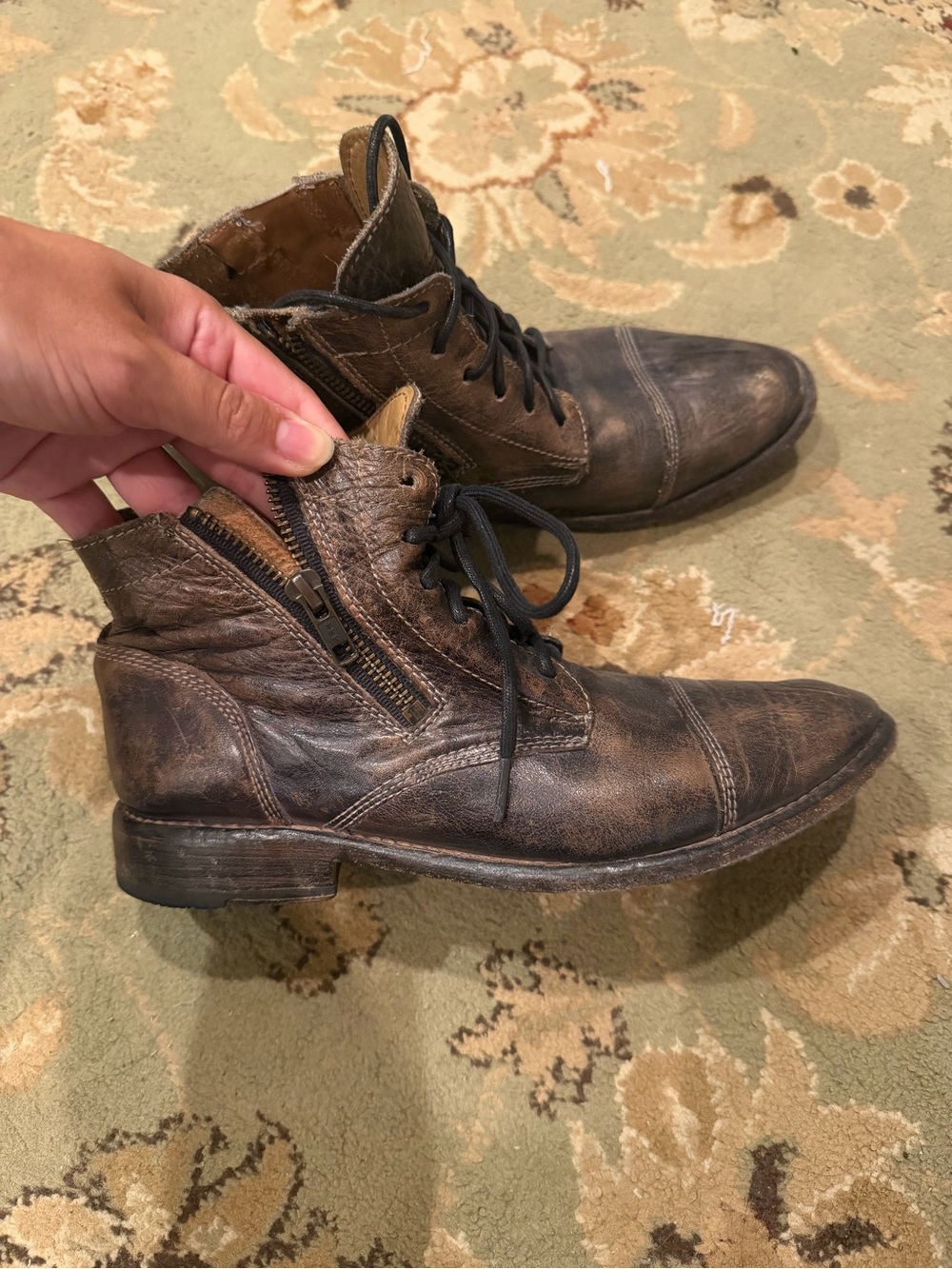 ⭐️⭐️Bed Stu Cobbler Series brown leather lace up booties